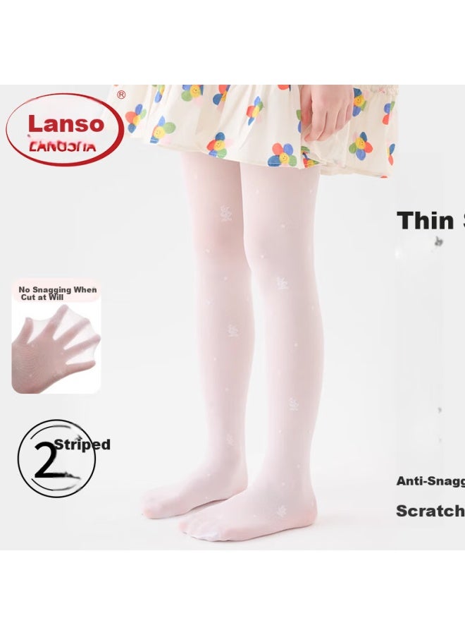 LANG SHA Langsha Children's Silk Stockings Summer Thin Baby Leggings White Mosquito-proof Dance Socks Pants Spring And Autumn Ultra-thin Girls Tights - Image 1