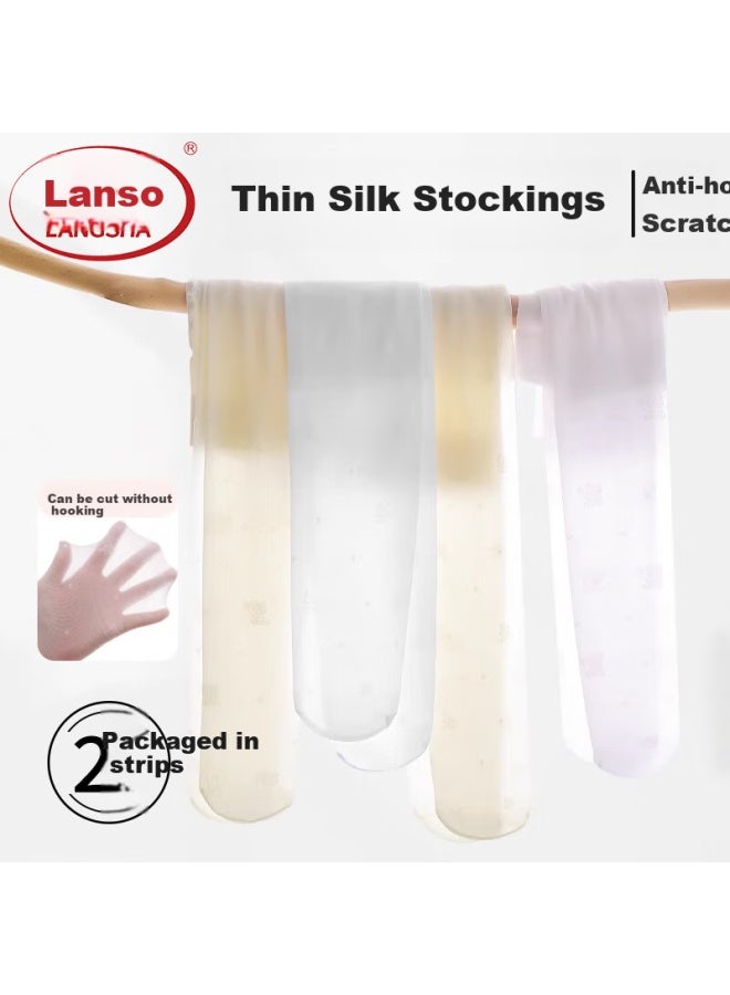 LANG SHA Langsha Children's Silk Stockings Summer Thin Baby Leggings White Mosquito-proof Dance Socks Pants Spring And Autumn Ultra-thin Girls Tights - Image 2