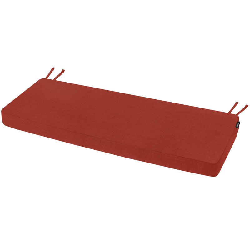 Favoyard Outdoor Bench Cushion 48 x 16 Inch Rainproof Patio Furniture Cushions 3-Year Color Fastness Garden Settee Porch Pads with Ties, Red - Image 1