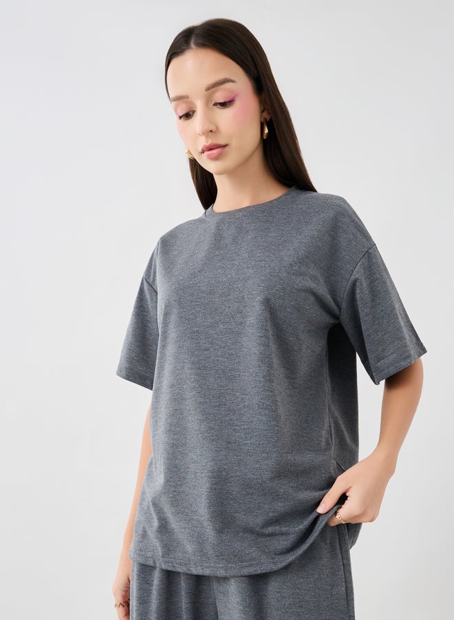 Take Two Slogan Print Round Neck T-Shirt and Joggers Co-Ords  - Image 3