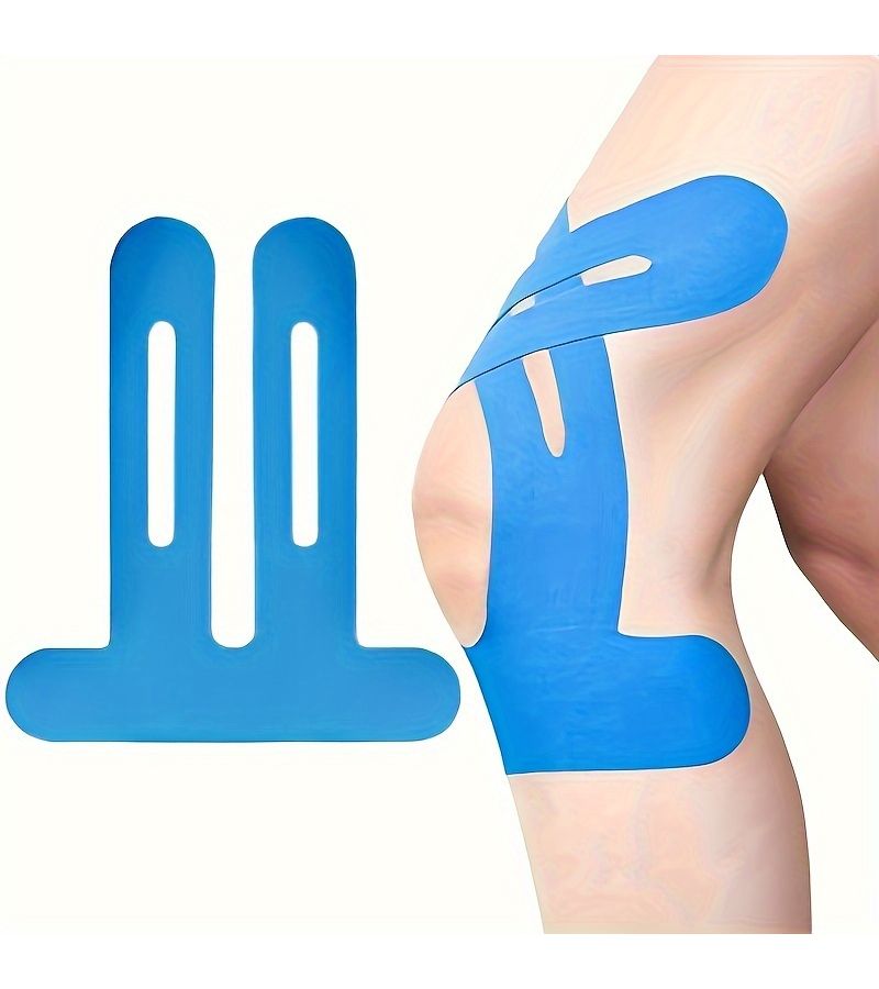شريط دعم للركبة قابل للتنفس باللون الأزرق الفاتح – 8 قطع، للاستخدام في الرياضة والمشي لمسافات طويلة وركوب الدراجات، للوقاية من الإصابات - Image 2