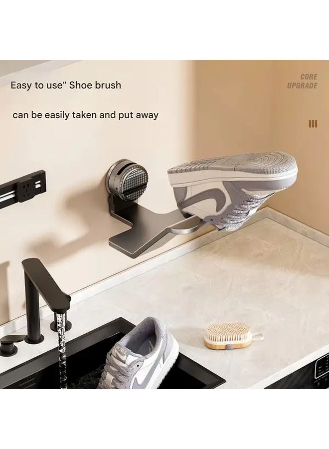 Elegant White Suction Cup Shoe Drying Rack Wall Mounted Organizer For Indoor Outdoor - Image 2