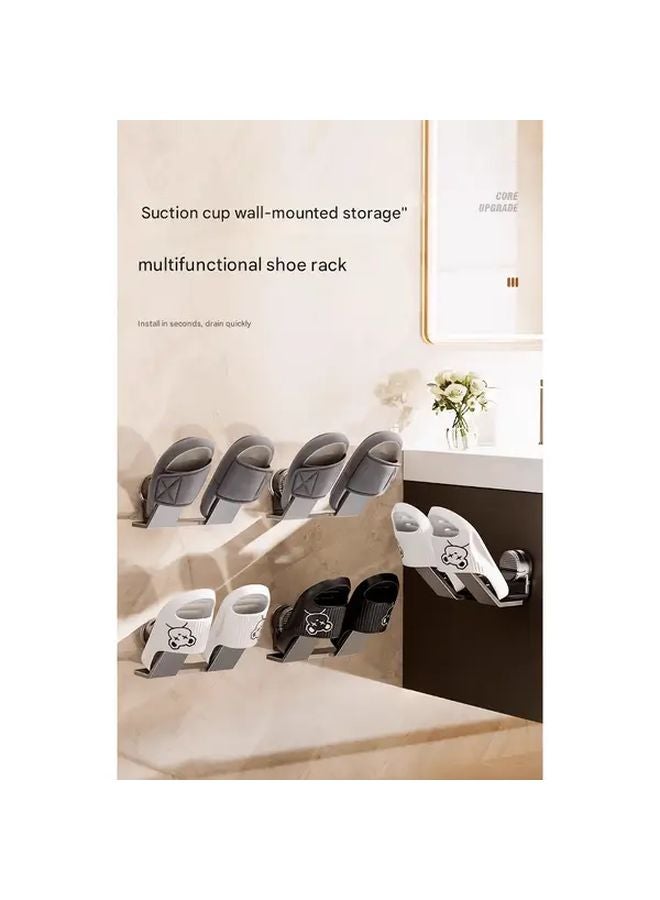 Elegant White Suction Cup Shoe Drying Rack Wall Mounted Organizer For Indoor Outdoor - Image 4