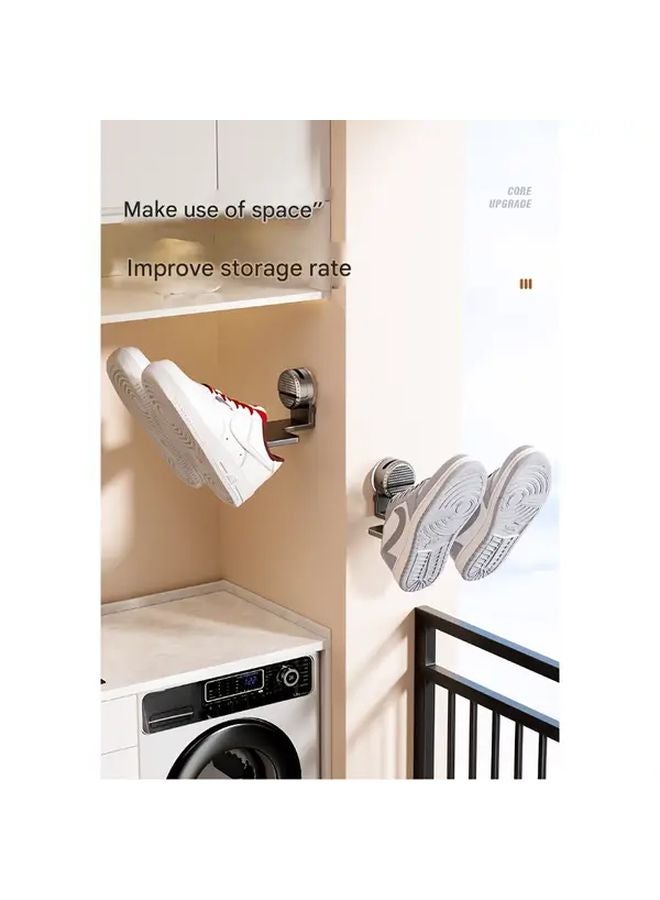 Elegant White Suction Cup Shoe Drying Rack Wall Mounted Organizer For Indoor Outdoor - Image 5