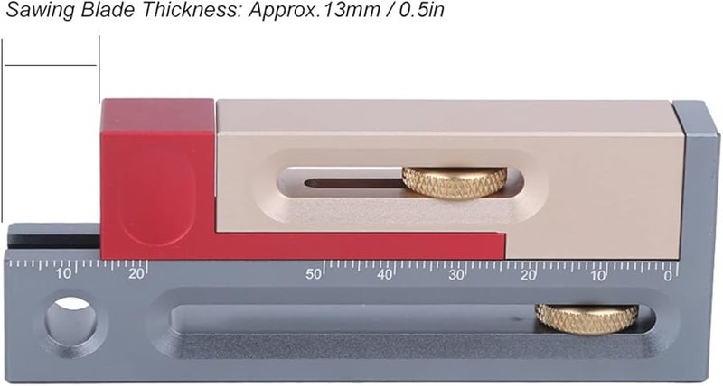 مقبس منشار سبائك الألومنيوم قابل للتعديل، كتلة قياس متحركة 100x38x15 5mm أداة النجارة - Image 4