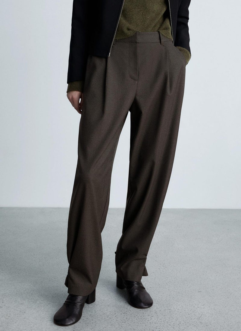 MANGO Buttoned Hem Wideleg Pants  - Image 1