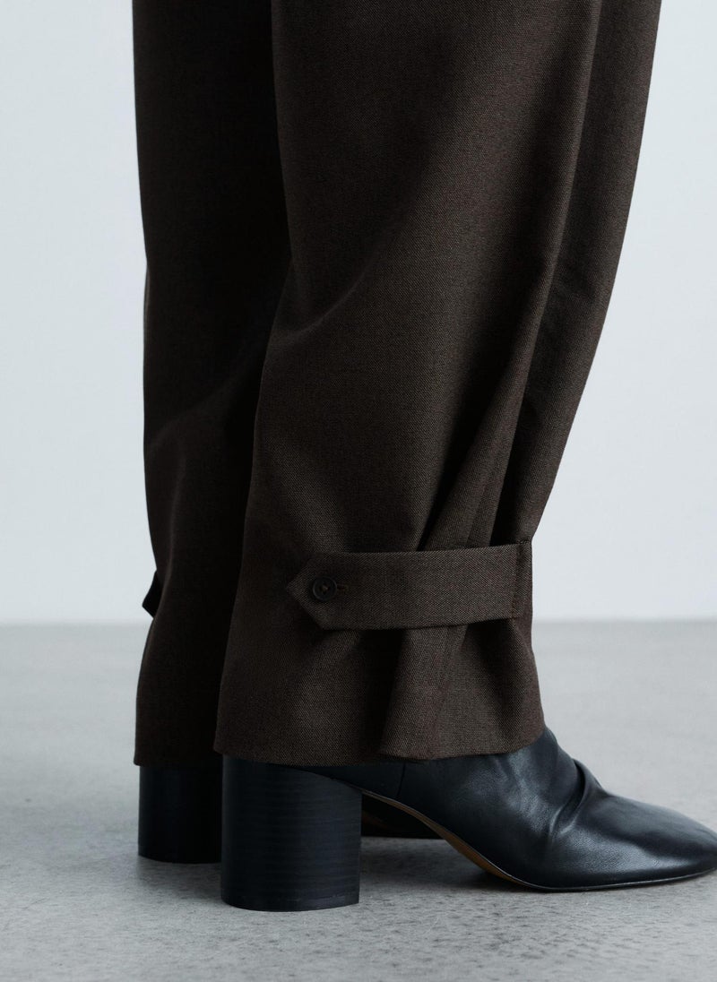 MANGO Buttoned Hem Wideleg Pants  - Image 4
