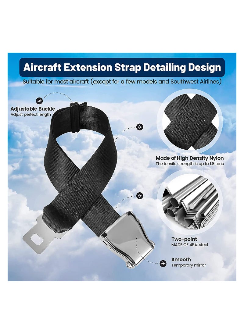 Excefore - Airplane Seat Belt Extender Adjustable 7-35'' Universal Airline Seatbelt Extenders with Carry Case Compatible with Most Airplane Except Southwest Airlines Alaska Airlines CPC Certificate CPSIA Test - Image 1