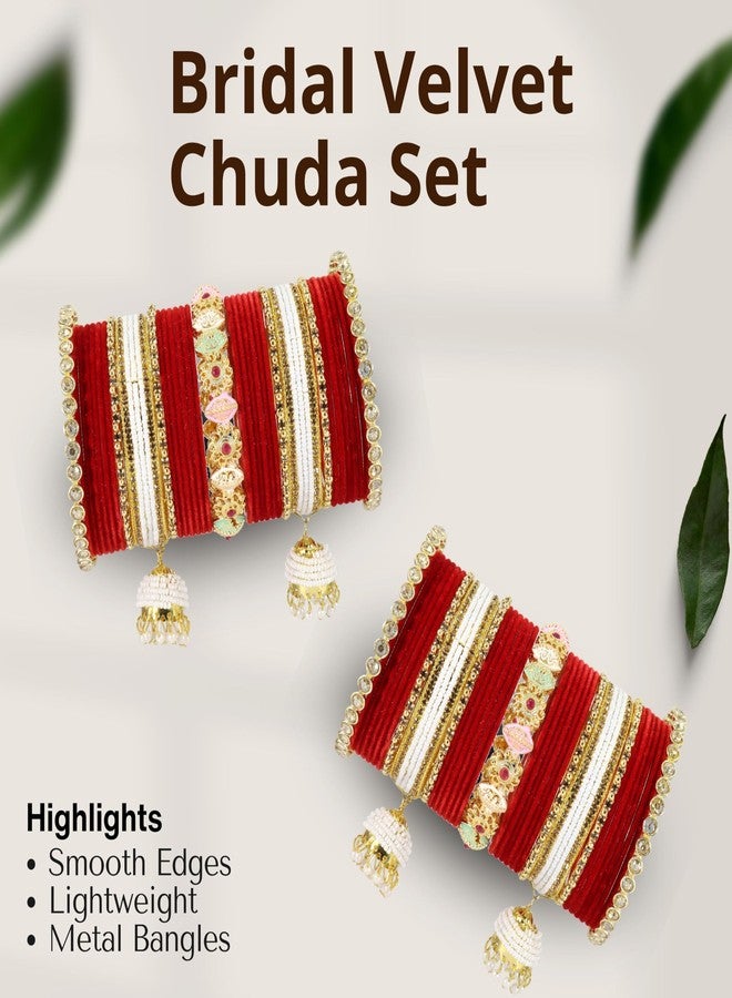 LAVAZZA Bridal Chuda - Red Chuda Bangle Set for Women - Image 5