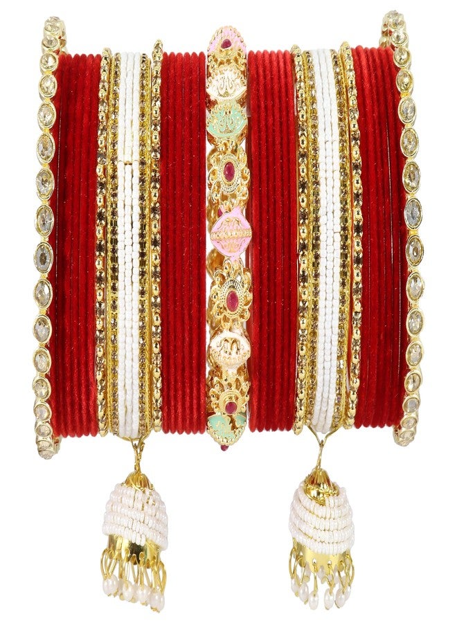 LAVAZZA Bridal Chuda - Red Chuda Bangle Set for Women - Image 4