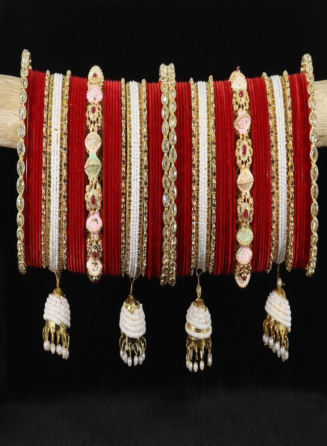 LAVAZZA Bridal Chuda - Red Chuda Bangle Set for Women - Image 3