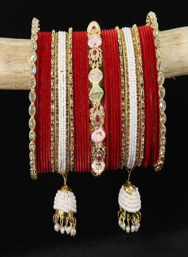 LAVAZZA Bridal Chuda - Red Chuda Bangle Set for Women - Image 2