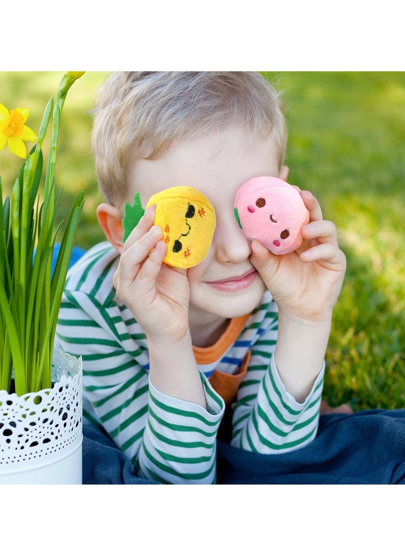 SYOSI Plush Fruits Stuffed Colorful Fruits Set, 6 Pcs Mini Fruit Party Plushie Soft Stuffed Figure Doll, Lovely Peach Orange Pineapple and Cantaloupe Exterior Design for Backpack Pendant, Keychain - Image 4