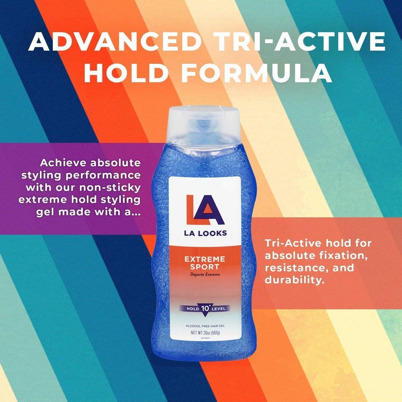 L.A. Looks Extreme Sport Alcohol-Free Hair Gel - Level 10 Hold, 20 oz - Image 3