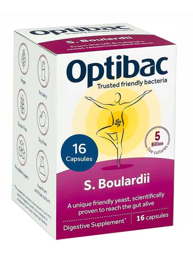 Optibac Saccharomyces Boulardii Digestive Capsules 16'S
