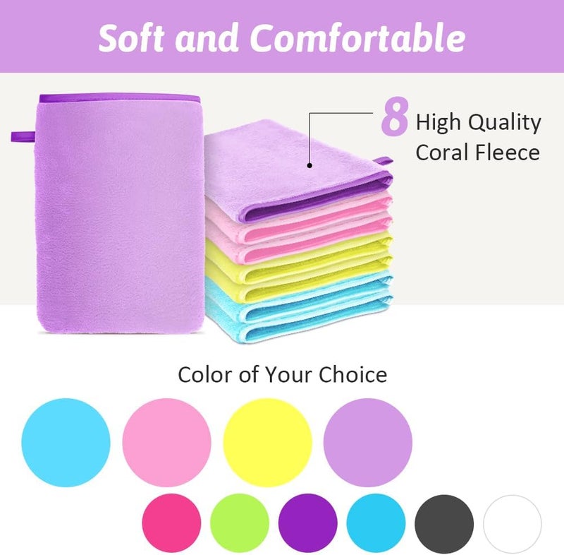 HOTUT 8 Pack Microfiber Body Wash Mitts, 15x20 cm Flannels Soft Shower Face Mitts, Face Cleansing Mitts, Soft Face Mitten, Bath SPA Cloth, Reusable Makeup Remover Mitt Gloves (4 Colors) Good ventilation - Image 4