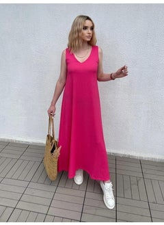 Escbutik Women's Zero Sleeve Wrapped Fabric Summer Long Dress  - Image 2