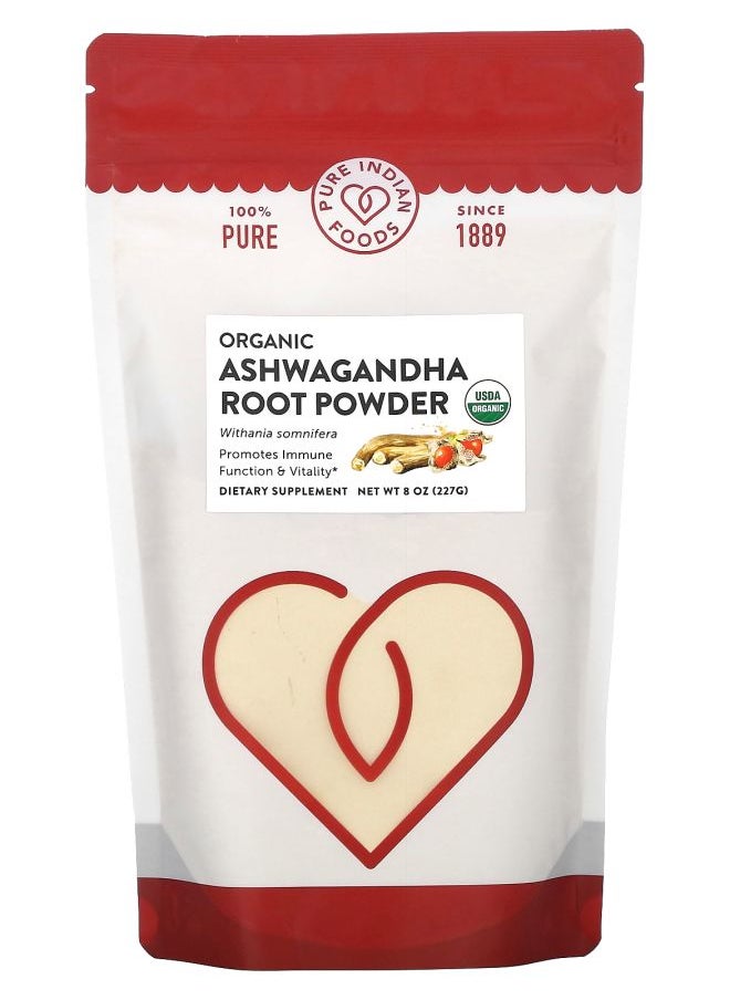 Pure Indian Foods Organic Ashwagandha Root Powder 8 oz (227 g) 