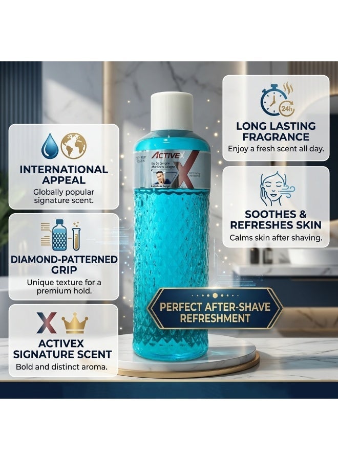 ActiveX After Shave Cologne 1000ml – Professional Barber After Shave Cooling & Refreshing Cologne (Blue) - Image 3