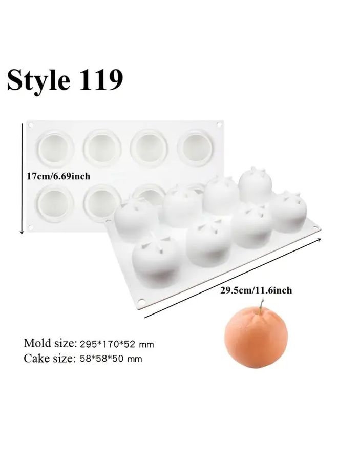3D Orange Silicone Mold for Cake Ice Cream Desserts 10pcs Tangerine - Image 3