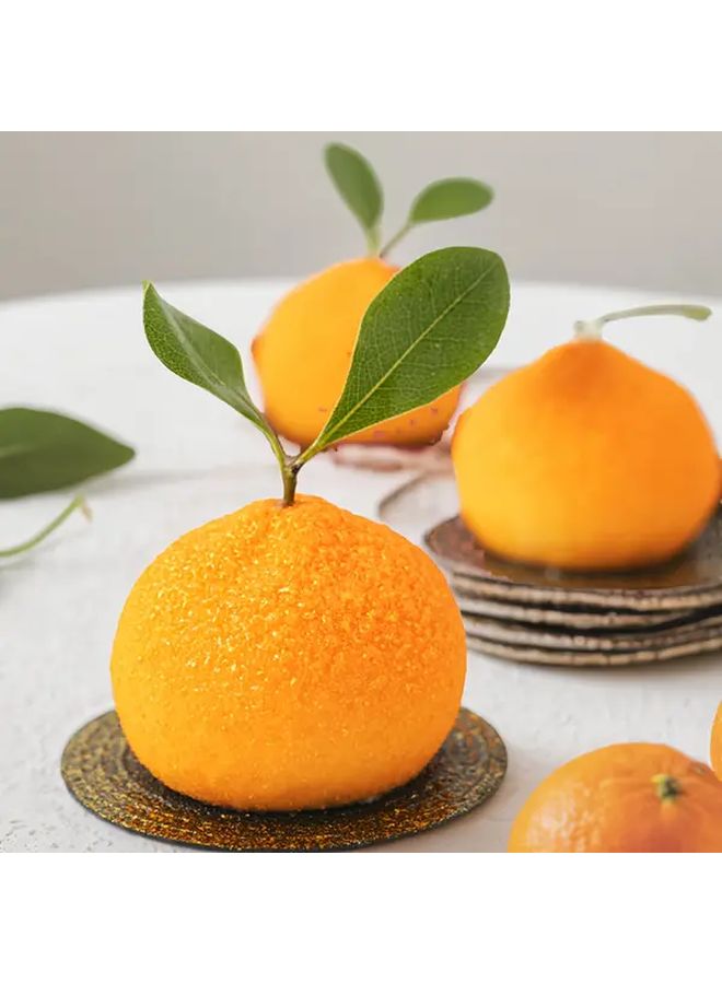 3D Orange Silicone Mold for Cake Ice Cream Desserts 10pcs Tangerine - Image 1