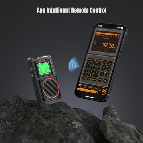 Raddy RF75A APP Control Shortwave Radio, Portable AM/FM/VHF/SW/WB Weather Radio, Pocket Radio Rechargeable w/ 9.85 Ft Wire Antenna - Image 2
