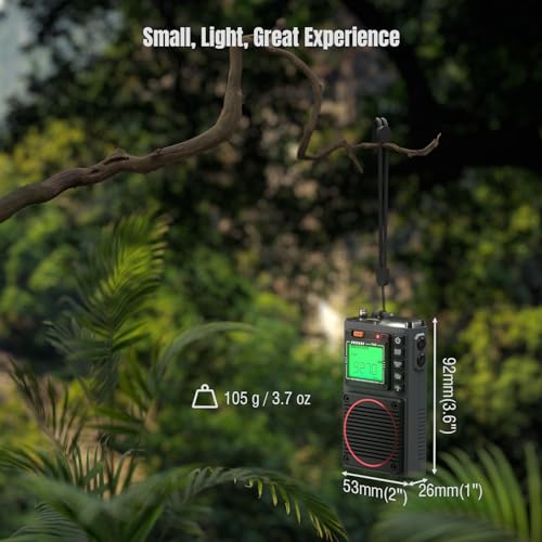 Raddy RF75A APP Control Shortwave Radio, Portable AM/FM/VHF/SW/WB Weather Radio, Pocket Radio Rechargeable w/ 9.85 Ft Wire Antenna - Image 5