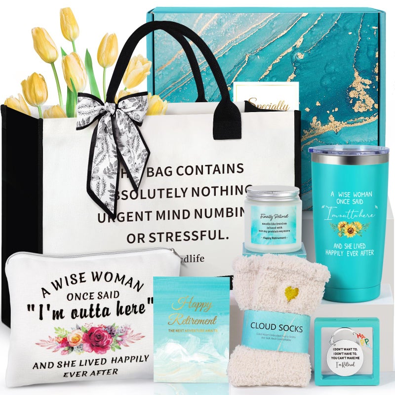 Suhctuptx Retirement Gift for Woman 2026 Happy teacher Appreciation Gift Funny Retired Gifts for Women for Retirees Teachers Coworker Nurses Mom Grandma Best Cool Retirement Gifts Ideas with Tote Bag - Image 2