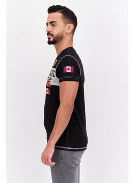 Canadian Peak Men Crew Neck Short Sleeves Graphic Print T-Shirt, Black Combo  - Image 4