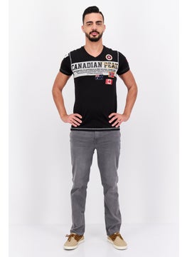 Canadian Peak Men Crew Neck Short Sleeves Graphic Print T-Shirt, Black Combo  - Image 3