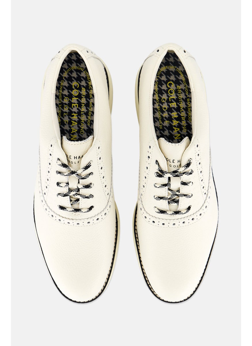 COLE HAAN - Women Medium Og Shortwing Lace Up Golf Shoes, Ivory/Black - Image 1