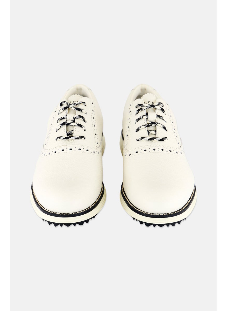 COLE HAAN - Women Medium Og Shortwing Lace Up Golf Shoes, Ivory/Black - Image 1