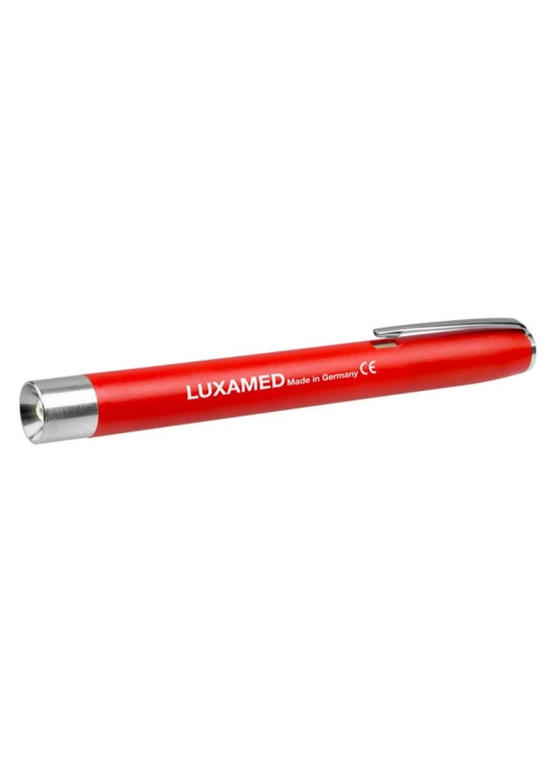 LUXAMED Examination Penlight with Standard Bulb - Medical Grade Diagnostic Pen Torch with Neutral White Light, Pocket Clip, Compact Design, Doctor Tool, Nurse Essentials (Red)  - Image 1