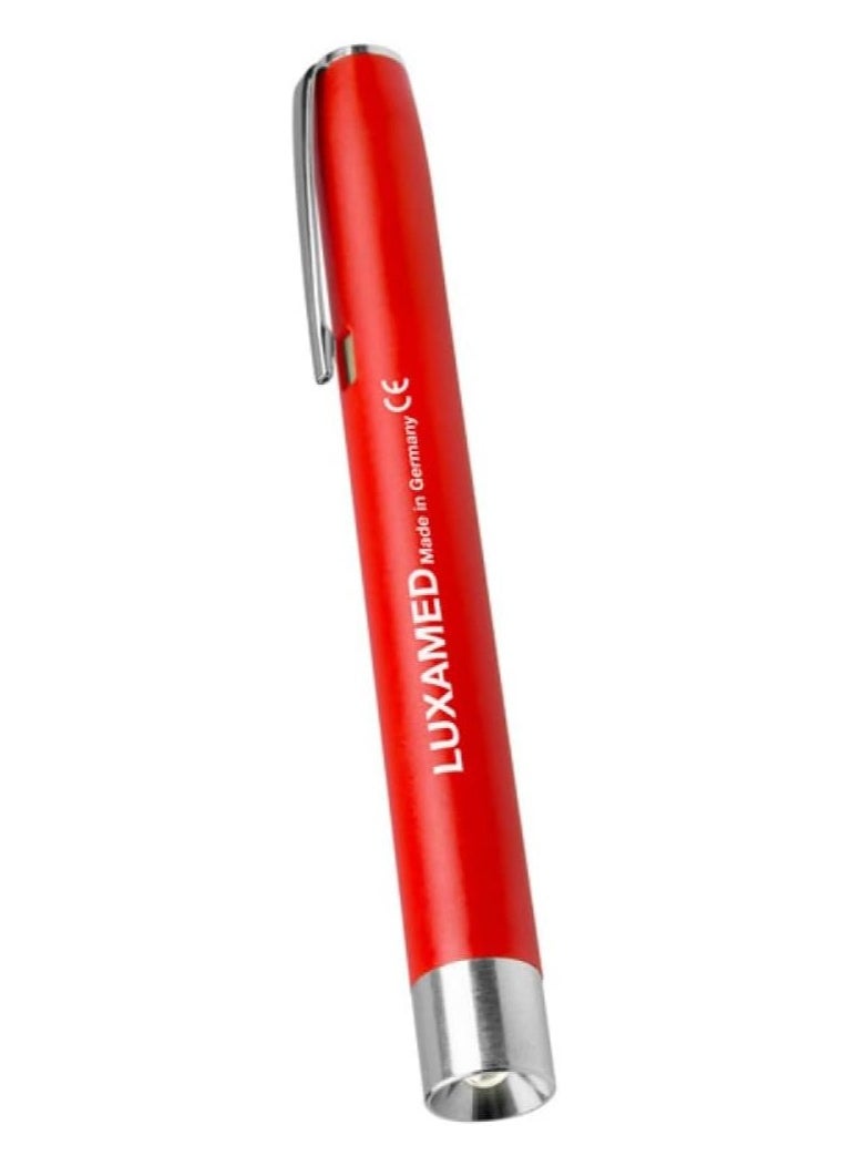 LUXAMED Examination Penlight with Standard Bulb - Medical Grade Diagnostic Pen Torch with Neutral White Light, Pocket Clip, Compact Design, Doctor Tool, Nurse Essentials (Red)  - Image 2