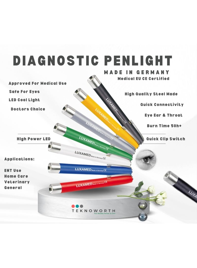 LUXAMED LED Examination Penlight - Medical Grade Diagnostic LED Pen Torch with Neutral White Light, Pocket Clip, Compact Design, Doctor Tool, Nurse Essentials (Red) - Image 5