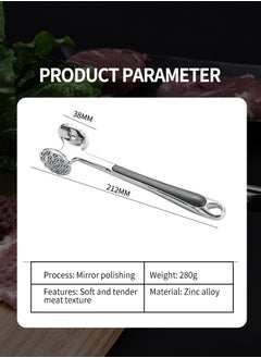 Beirui Heavy Duty Metal Meat Tenderizer, Stainless Steel Hammer Mallet, Heavy Duty Meat Hammer Double Sided Designed for Pounding and Tenderizing Steaks, Chicken, Veal, Poultry, and Grills as well as Camping EventsKitchen Cooking ToolsSuitable for Kitchen  - Image 3