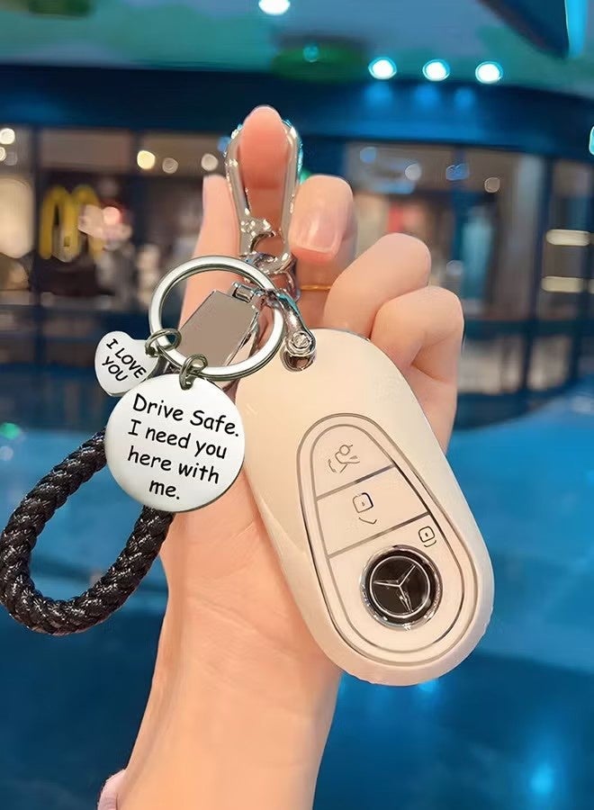 واي جيه سلسلة مفاتيح السيارات هدية عيد الميلاد لصديقها الزوج سلسلة مفاتيح الحب الحب هدايا لزوجة الصديقة هدية عيد الميلاد "قود بأمان أنا بحاجة لك هنا معي" سلسلة المفاتيح - Image 4
