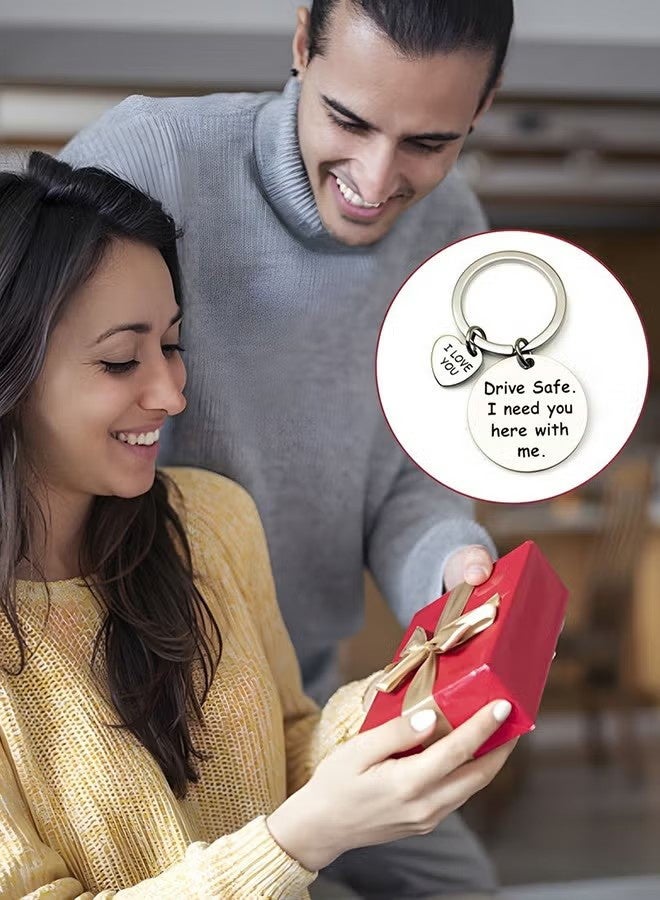 واي جيه سلسلة مفاتيح السيارات هدية عيد الميلاد لصديقها الزوج سلسلة مفاتيح الحب الحب هدايا لزوجة الصديقة هدية عيد الميلاد "قود بأمان أنا بحاجة لك هنا معي" سلسلة المفاتيح - Image 5