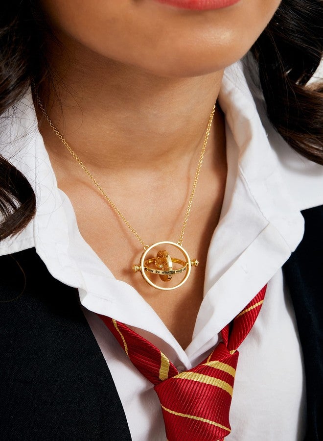 Harry Potter Jewelry - Hermione Time Travel Magical Hourglass Rotating Necklace, Time Turner, Flash Plated, 22" - Image 3