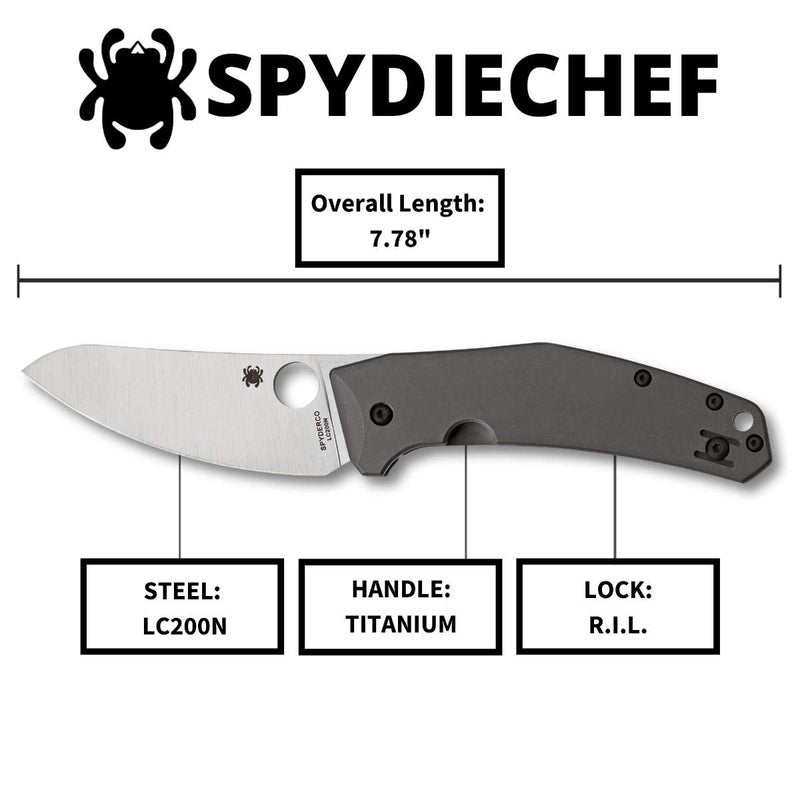 Spyderco Spydiechef Premium Chef Knife with 3.32" LC200N Ultra-Corrosion-Resistant Steel Blade and Titanium Handle - PlainEdge - C211TIP - Image 5