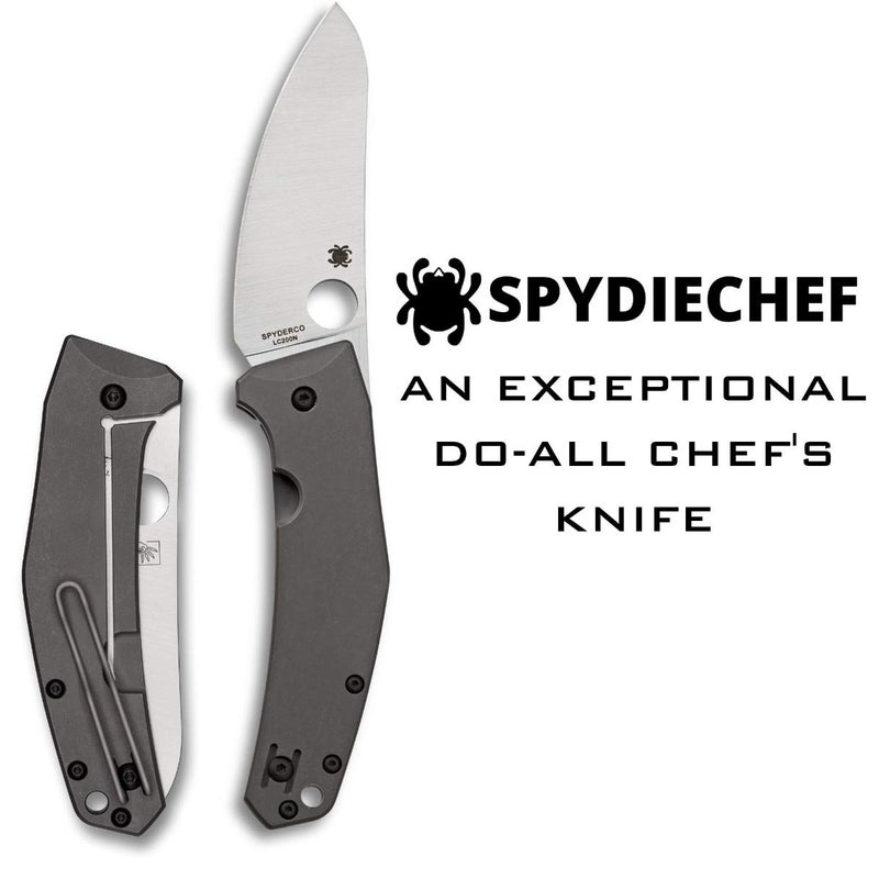 Spyderco Spydiechef Premium Chef Knife with 3.32" LC200N Ultra-Corrosion-Resistant Steel Blade and Titanium Handle - PlainEdge - C211TIP - Image 2