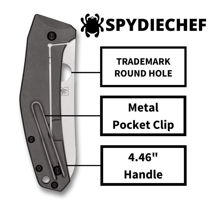 Spyderco Spydiechef Premium Chef Knife with 3.32" LC200N Ultra-Corrosion-Resistant Steel Blade and Titanium Handle - PlainEdge - C211TIP - Image 4