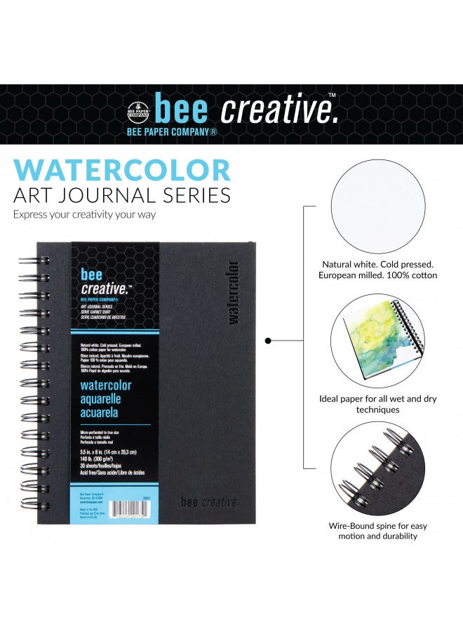 Bee Paper Company Bee Paper - 5.5"x 8" Bee Creative Watercolor Journal - Image 4