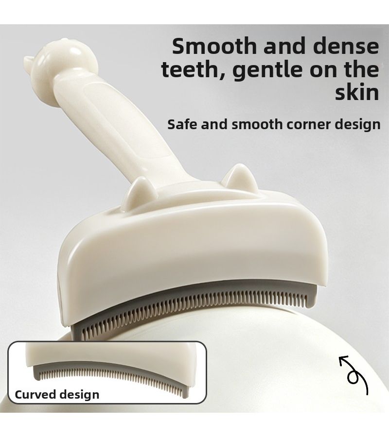 Pet Deshedding Comb Pink for Cats Dogs Long Short Hair Remover - Image 2