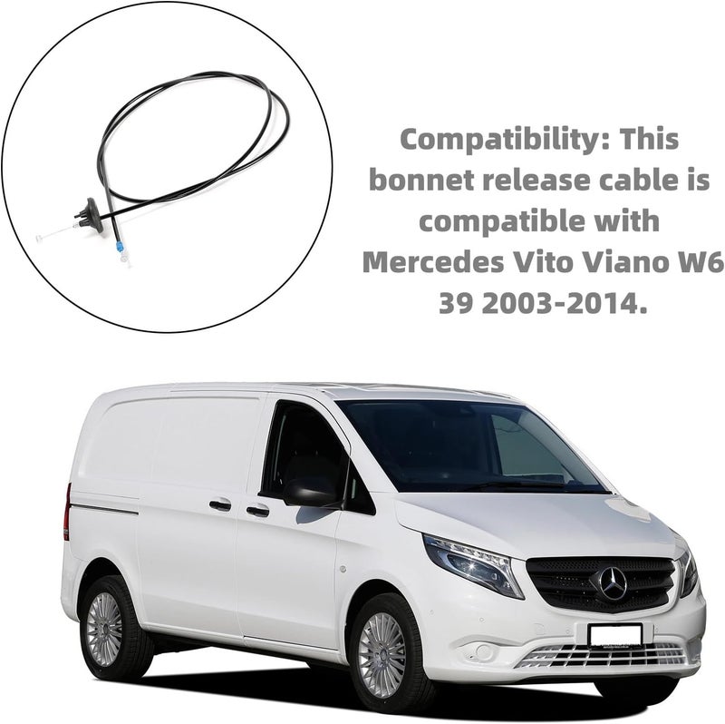 Ruimou Automotive Hood Release Cable 6397500359 Compatible with Mercedes Benz Vito/Viano W639 2003-2014 - Image 3