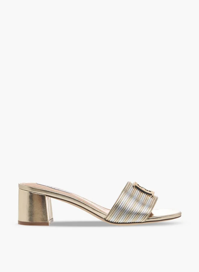 ايل Women Metallic Block Heel Sandals Ramadan Collection