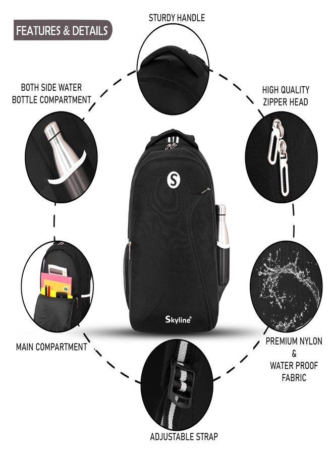 Skyline 40 Ltr Laptop Backpack for Office, College and Travel - Men And Women (Black) - Image 3