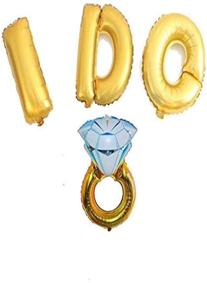 Salux - SALUX I DO Letters Balloons for Engagement Party, Bridal Shower (Gold) - Image 1