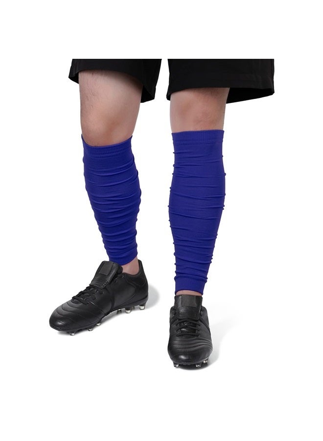 Zando Leg Compression Sleeve Football Leg Sleeves Men Football Accessories Calf Sleeves for Men Calf Compression Sleeve Soccer Shin Guard Sleeves Cut Socks Soccer Grip Socks Soccer Youth Blue One Size