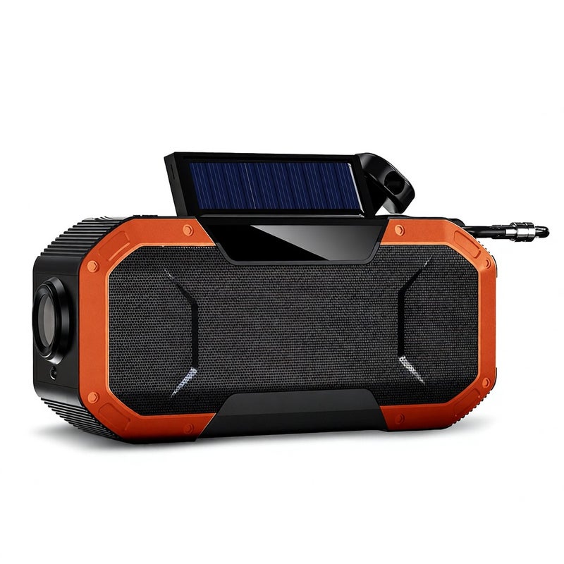 Emergency Solar Hand Crank Radio 5000mAh Power Bank Charger Flash Light Outdoor Camping Survival Radio - Image 1